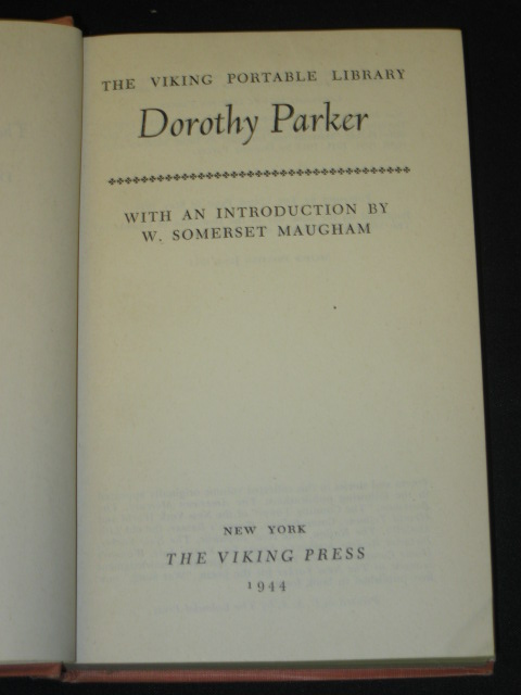 VIKING PORTABLE LIBRARY DOROTHY PARKER 1944 HC/DJ  